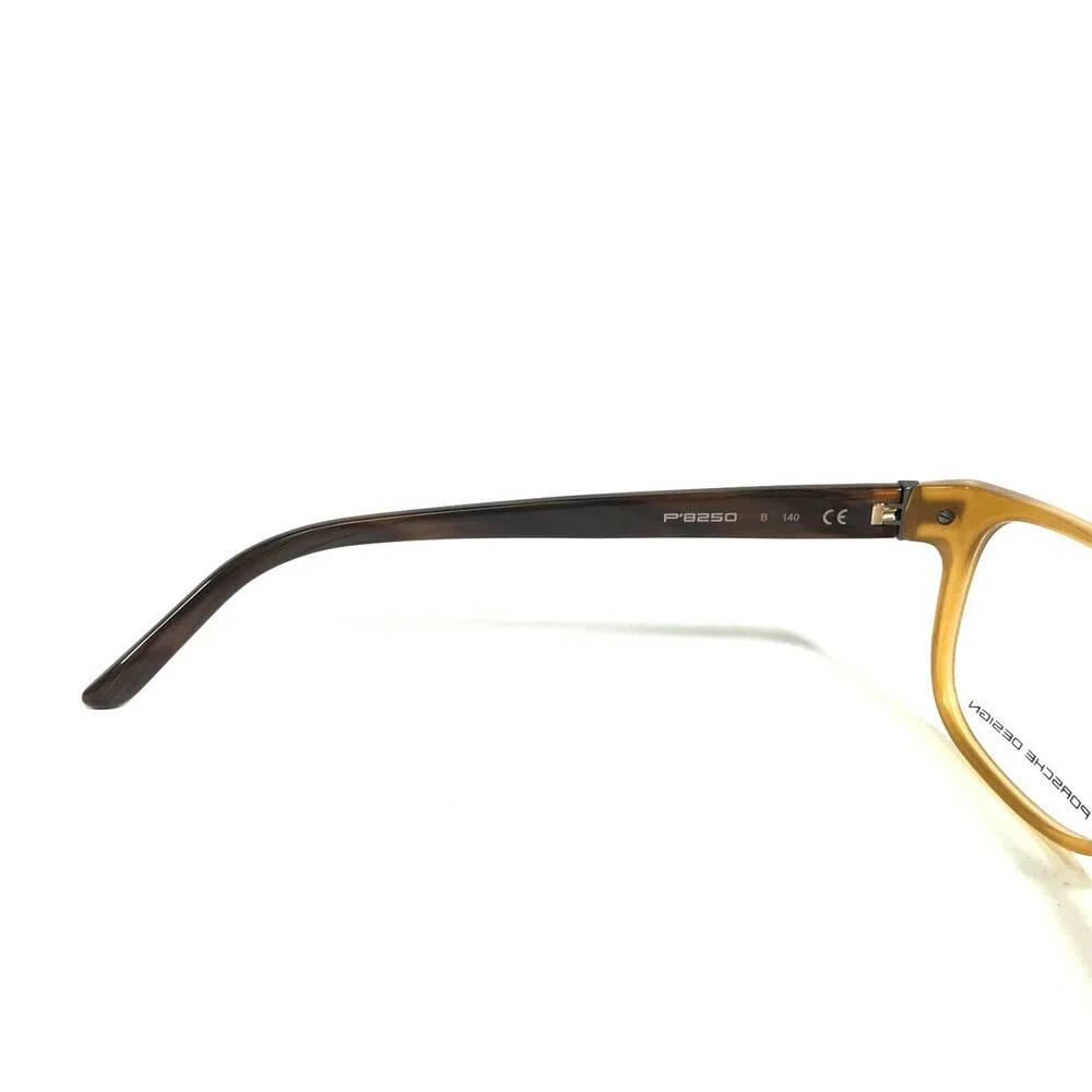 Porsche Design Eyeglasses Frames P8250 B Yellow Amber Brown Horn 55-19-140